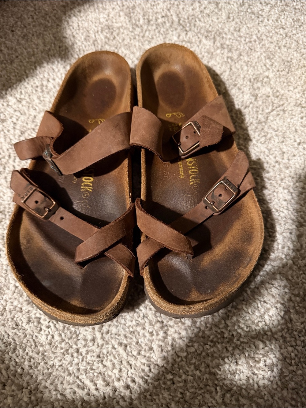 Birkenstock Brown Leather Adjustable Double-Strap Sandals